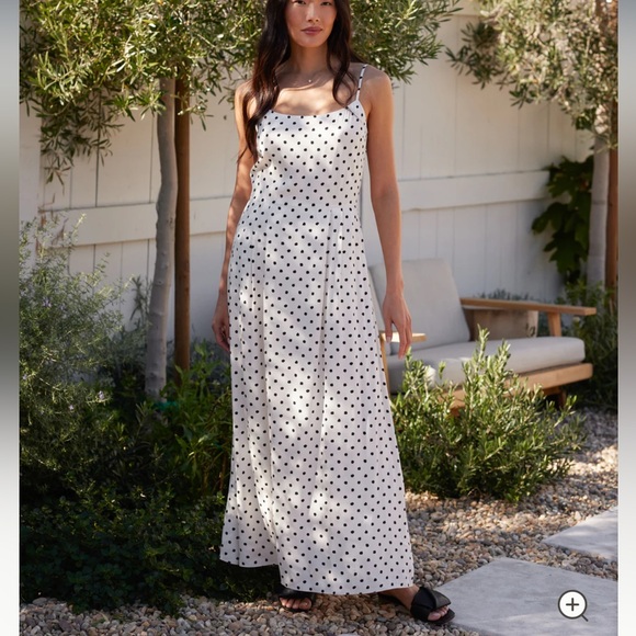 Jenni Kayne White and Gray Polka Dot Fabric Maxi Dress - Picture 4 of 4